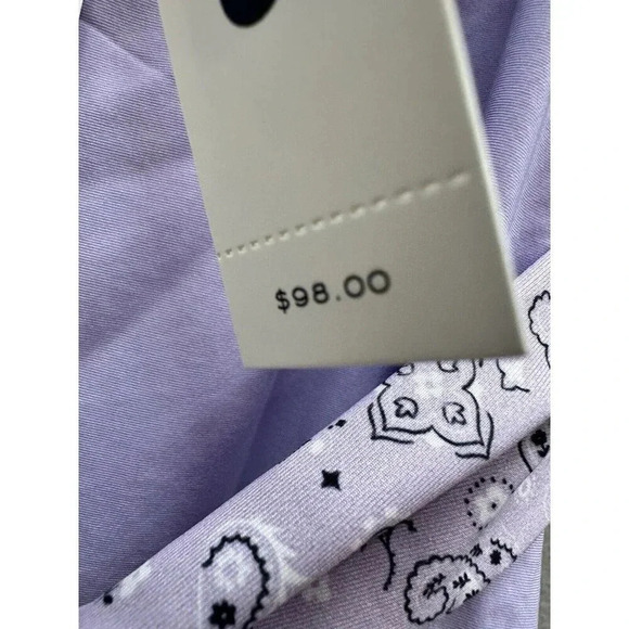 Aqua Swimsuit Bandana Belted One-Piece Lavender Size Large Msrp $98 New - Picture 6 of 9